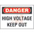 Panduit - PPS1014D73 - KEEP OUT HIGH VOLTAGE DANGER Header Polyester Adhesive Sign|70386632 | ChuangWei Electronics
